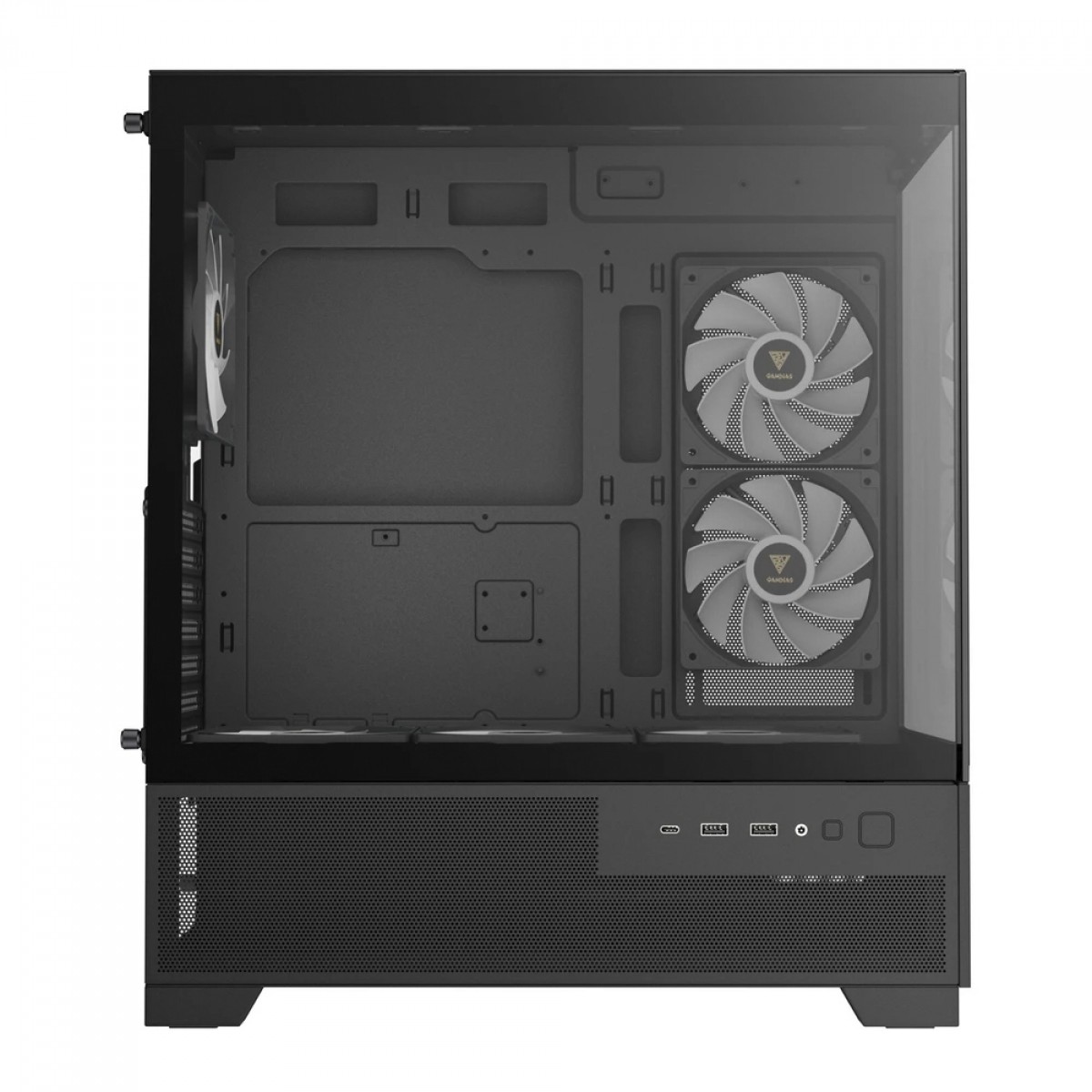 Gabinete Gamer Gamdias Aura GC12 ARGB, Mid Tower, Vidro Temperado, ATX, Sem Fonte, Com 6 Fans, Preto 