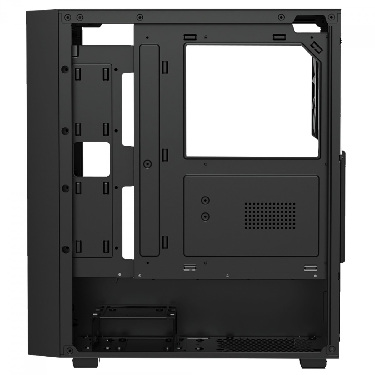 Gabinete Gamer Gamdias Aura GC2 Elite ARGB, Vidro Temperado, ATX, Mid Tower, Com 4 Fans, Sem Fonte, Black