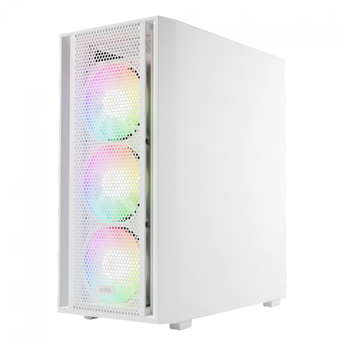 Gabinete Gamer Gamdias Aura GC2 Elite ARGB, Vidro Temperado, ATX, Mid Tower, Com 4 Fans, Sem Fonte, White