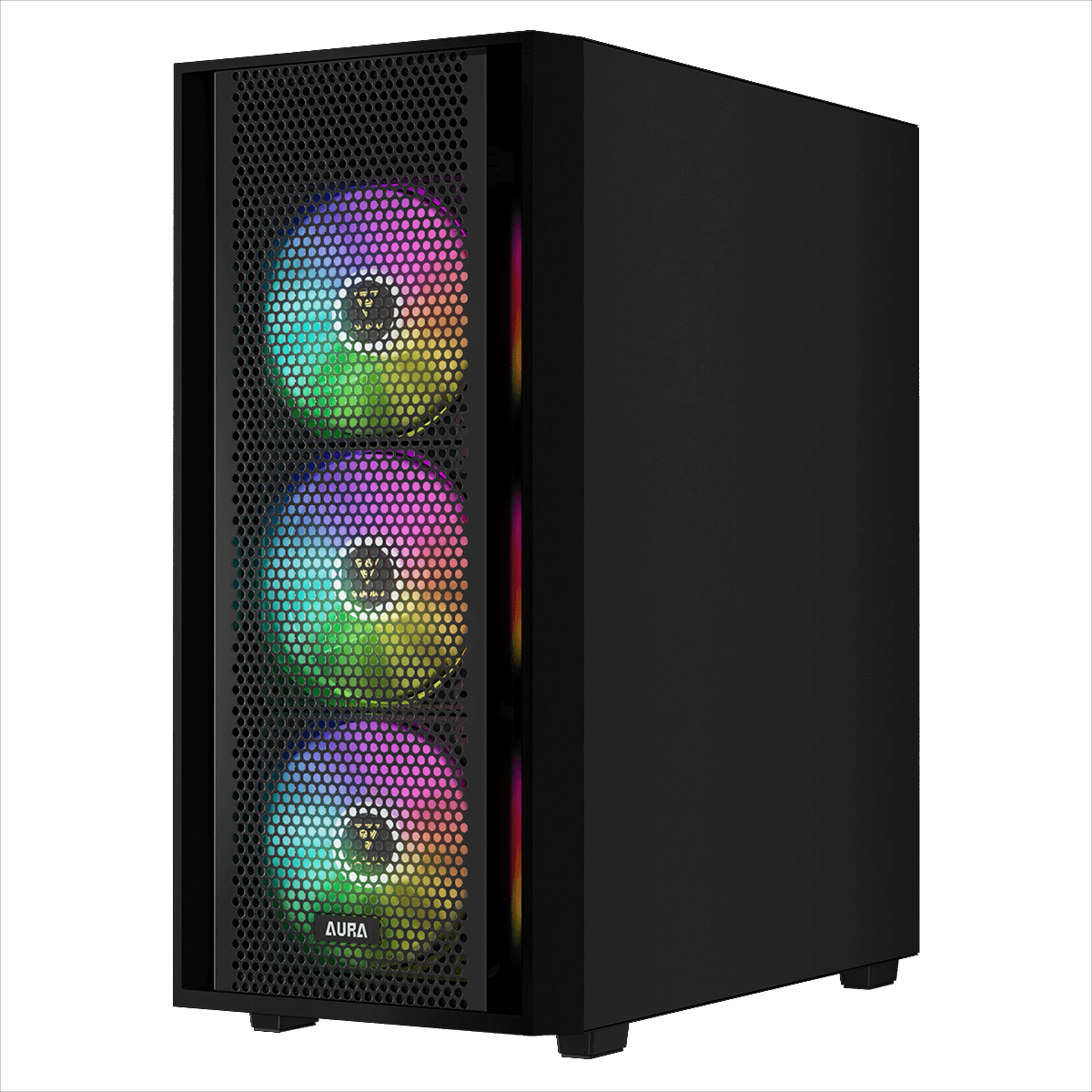 Gabinete Gamer Gamdias Aura GC2 Elite, Vidro Temperado, ATX, Mid Tower, RGB, Com 4 Fans, Sem Fonte, Black