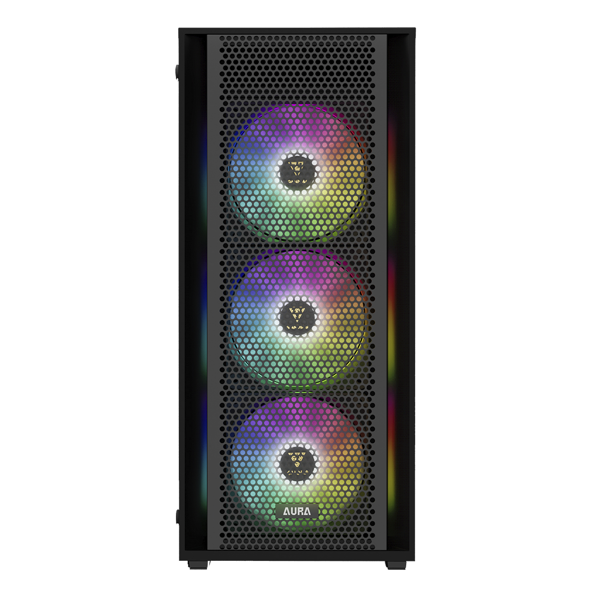 Gabinete Gamer Gamdias Aura GC2 Elite, Vidro Temperado, ATX, Mid Tower, RGB, Com 4 Fans, Sem Fonte, Black