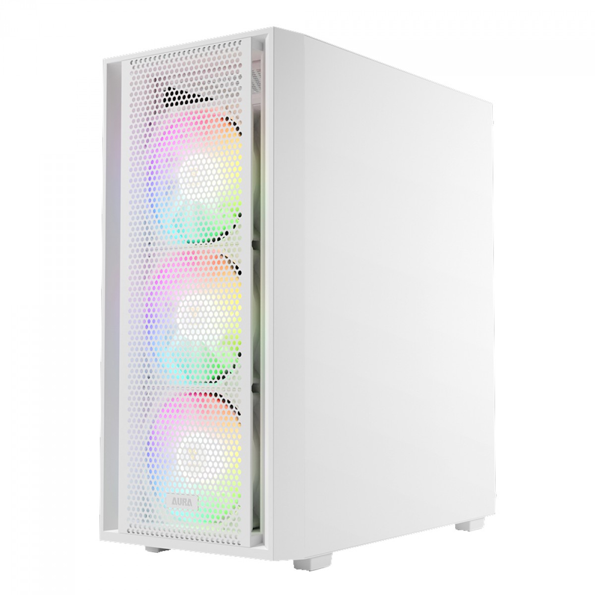 Gabinete Gamer Gamdias Aura GC2 Elite, Vidro Temperado, ATX, Mid Tower, RGB, Com 4 Fans, Sem Fonte, White
