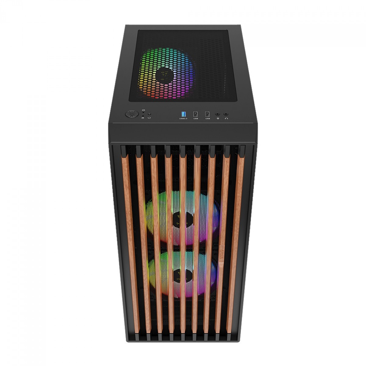 Gabinete Gamer Gamdias Aura GC4 ARGB, Mid Tower, Vidro Temperado, ATX, Black, Sem Fonte, Com 3 Fans
