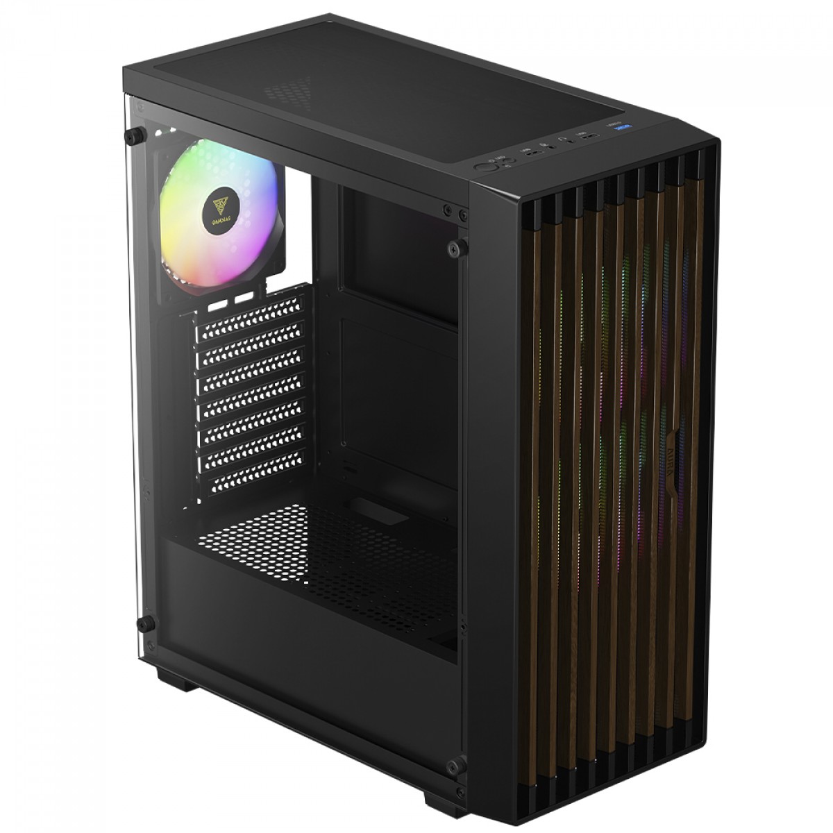 Gabinete Gamer Gamdias Aura GC4 Elite ARGB, Mid Tower, Vidro Temperado, ATX, Sem Fonte, Com 3 Fans, Preto