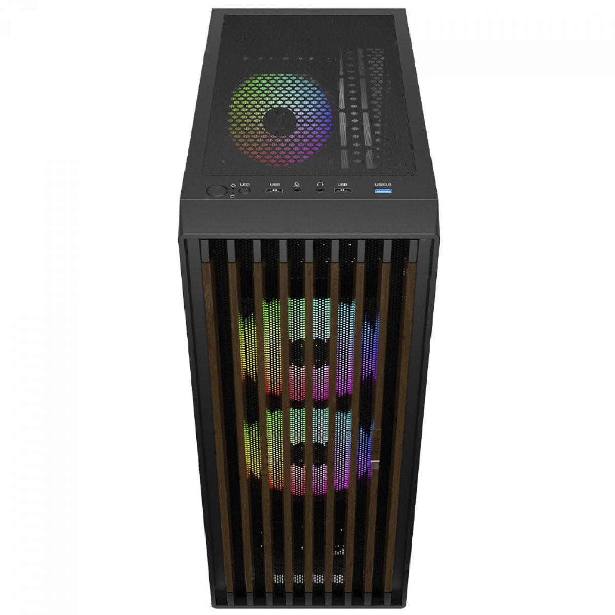 Gabinete Gamer Gamdias Aura GC4 Elite ARGB, Mid Tower, Vidro Temperado, ATX, Sem Fonte, Com 3 Fans, Preto