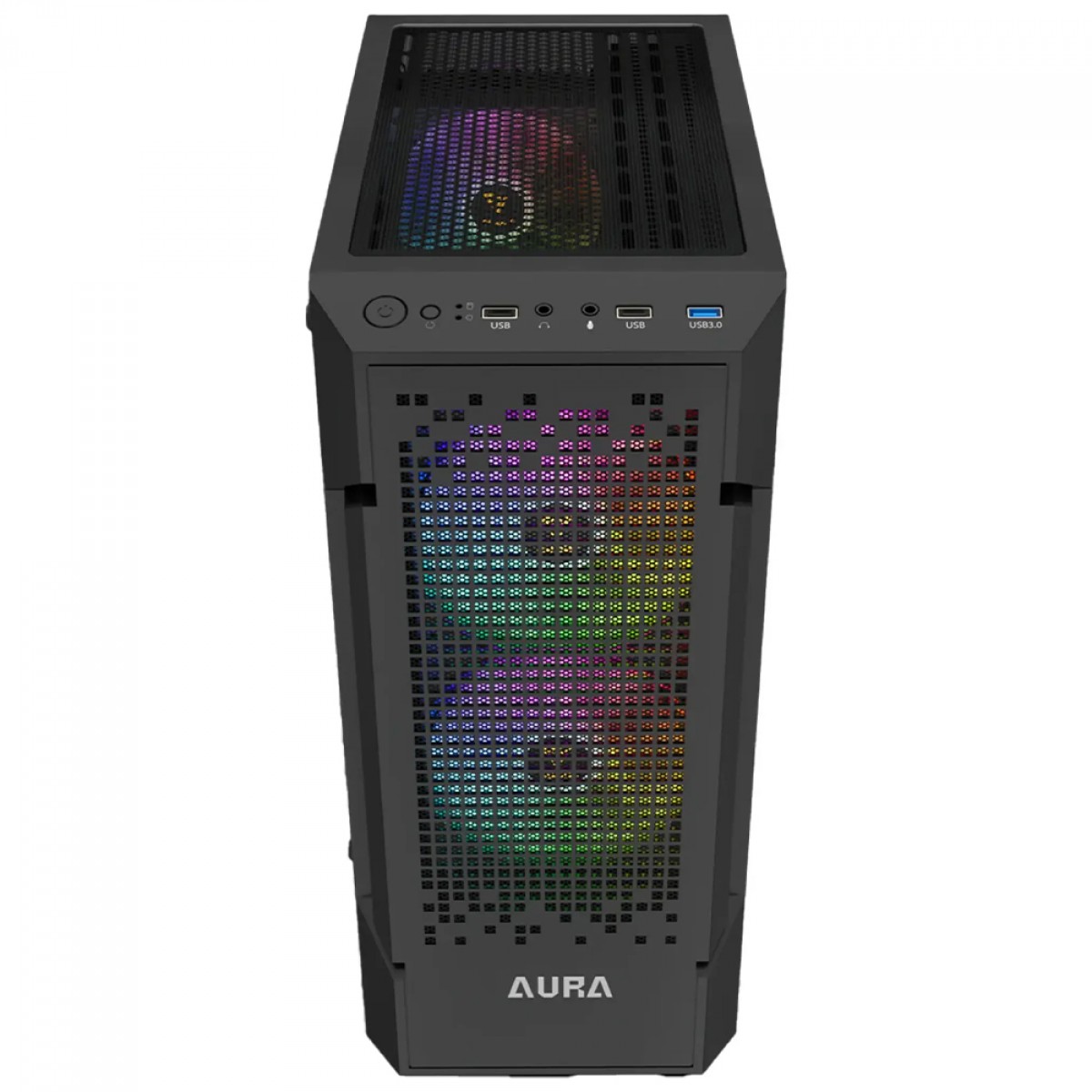 Gabinete Gamer Gamdias Aura GC7 ARGB, Vidro Temperado, ATX, Mid Tower, Com 3 Fans, Sem Fonte, Preto