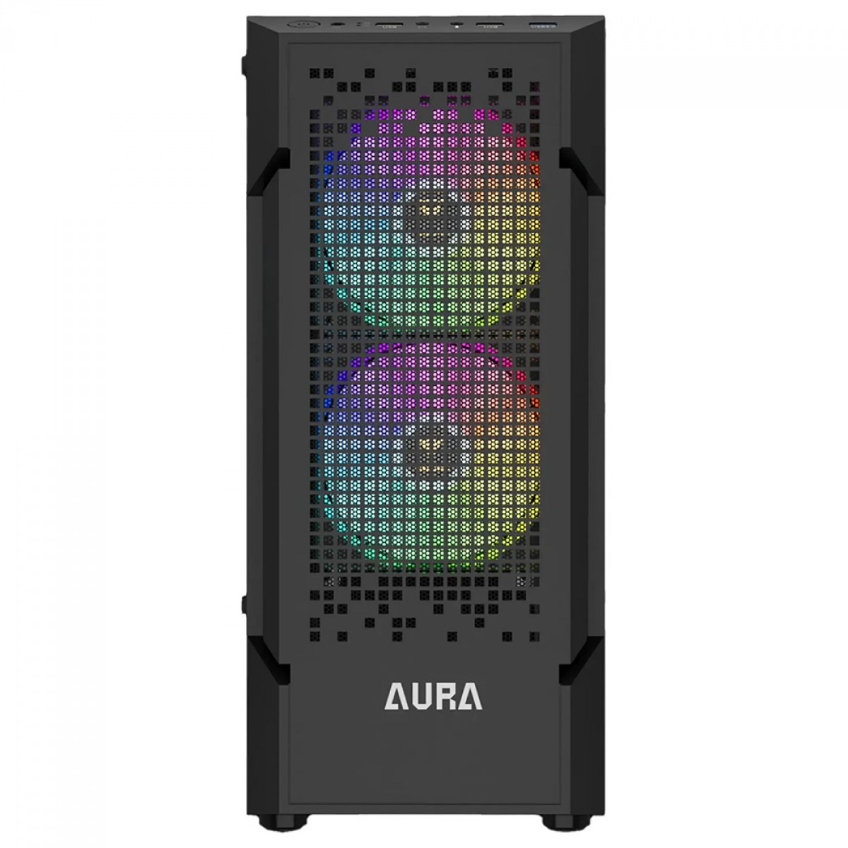 Gabinete Gamer Gamdias Aura GC7 ARGB, Vidro Temperado, ATX, Mid Tower, Com 3 Fans, Sem Fonte, Preto