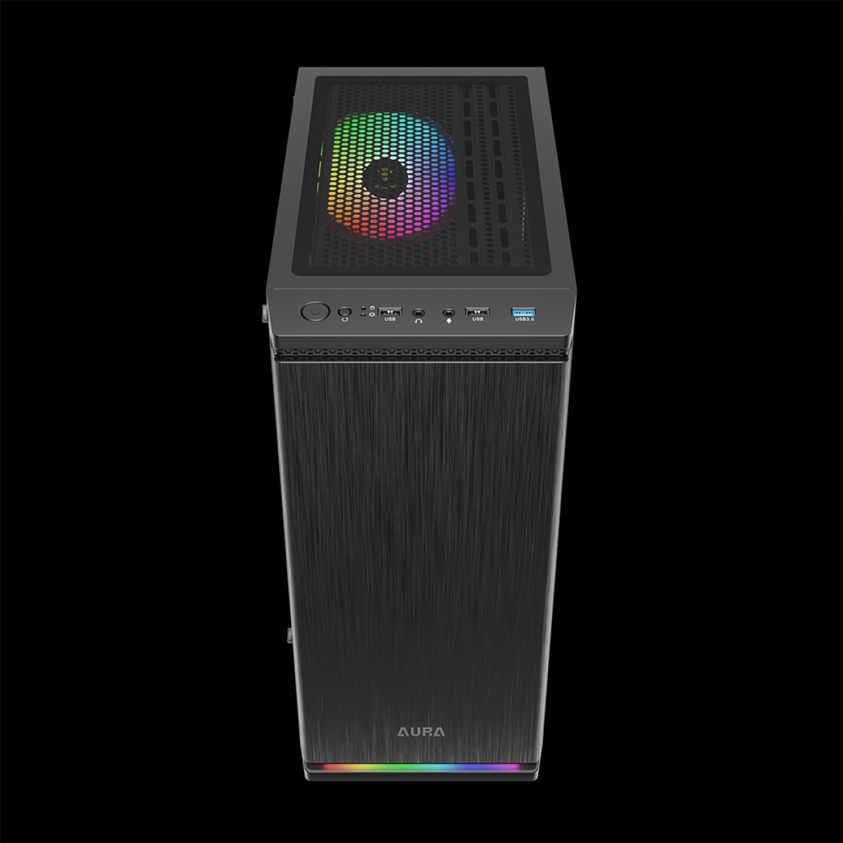 Gabinete Gamer Gamdias Aura GC8 ARGB, Vidro Temperado, ATX, Mid Tower, Com 1 Fan, Sem Fonte, Black