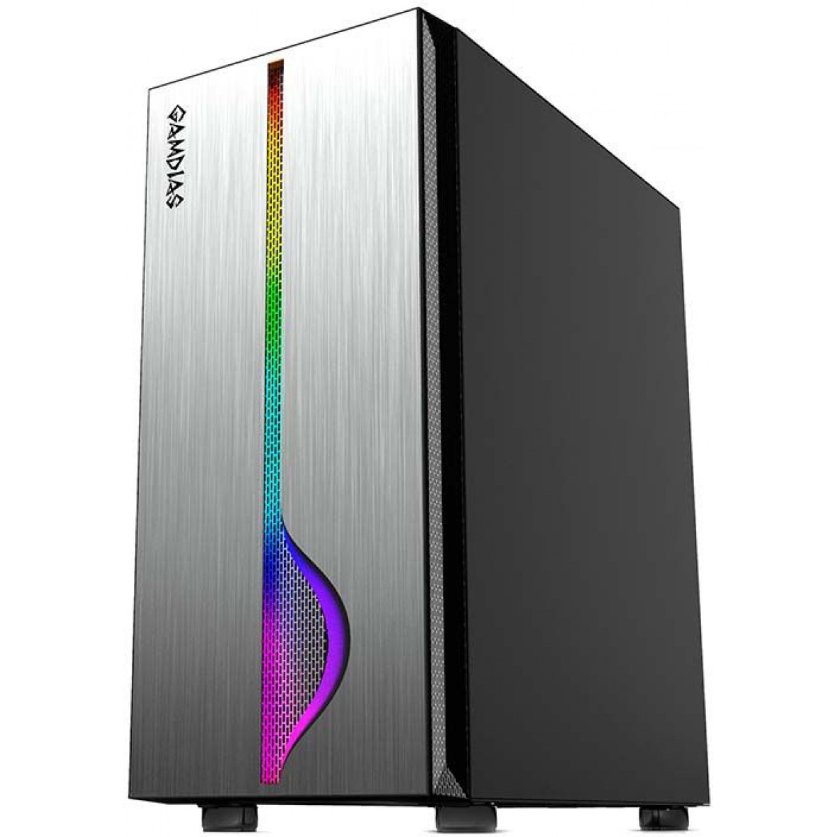 Gabinete Gamer Gamdias, Mars M1, Mid Tower, Vidro Temperado, Black, Sem Fonte, Sem Fan