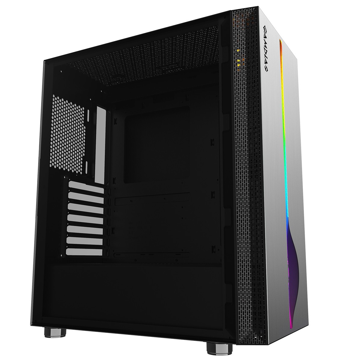 Gabinete Gamer Gamdias, Mars M1, Mid Tower, Vidro Temperado, Black, Sem Fonte, Sem Fan