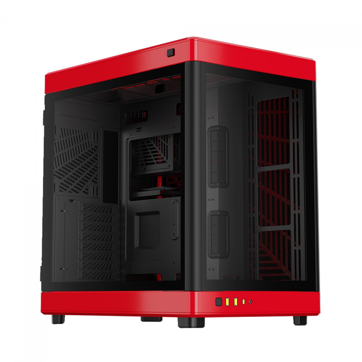 Gabinete Gamer Gamdias NESO P1 BR, Full Tower, Vidro Temperado, ATX, Black/Red, Sem Fonte, Sem Fan