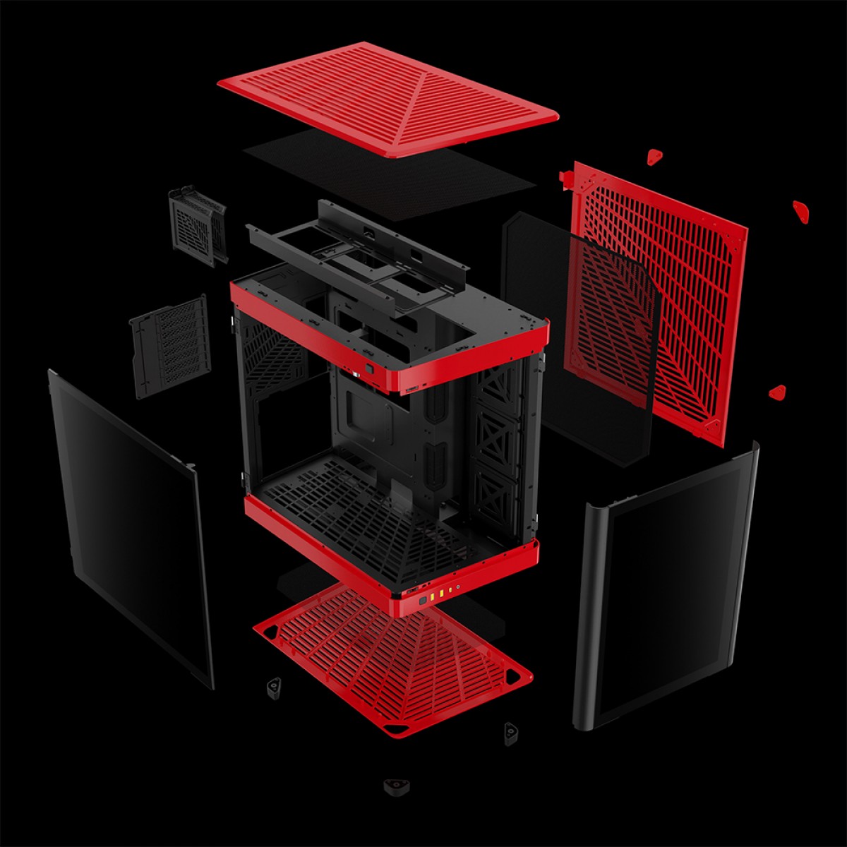 Gabinete Gamer Gamdias NESO P1 BR, Full Tower, Vidro Temperado, ATX, Black/Red, Sem Fonte, Sem Fan