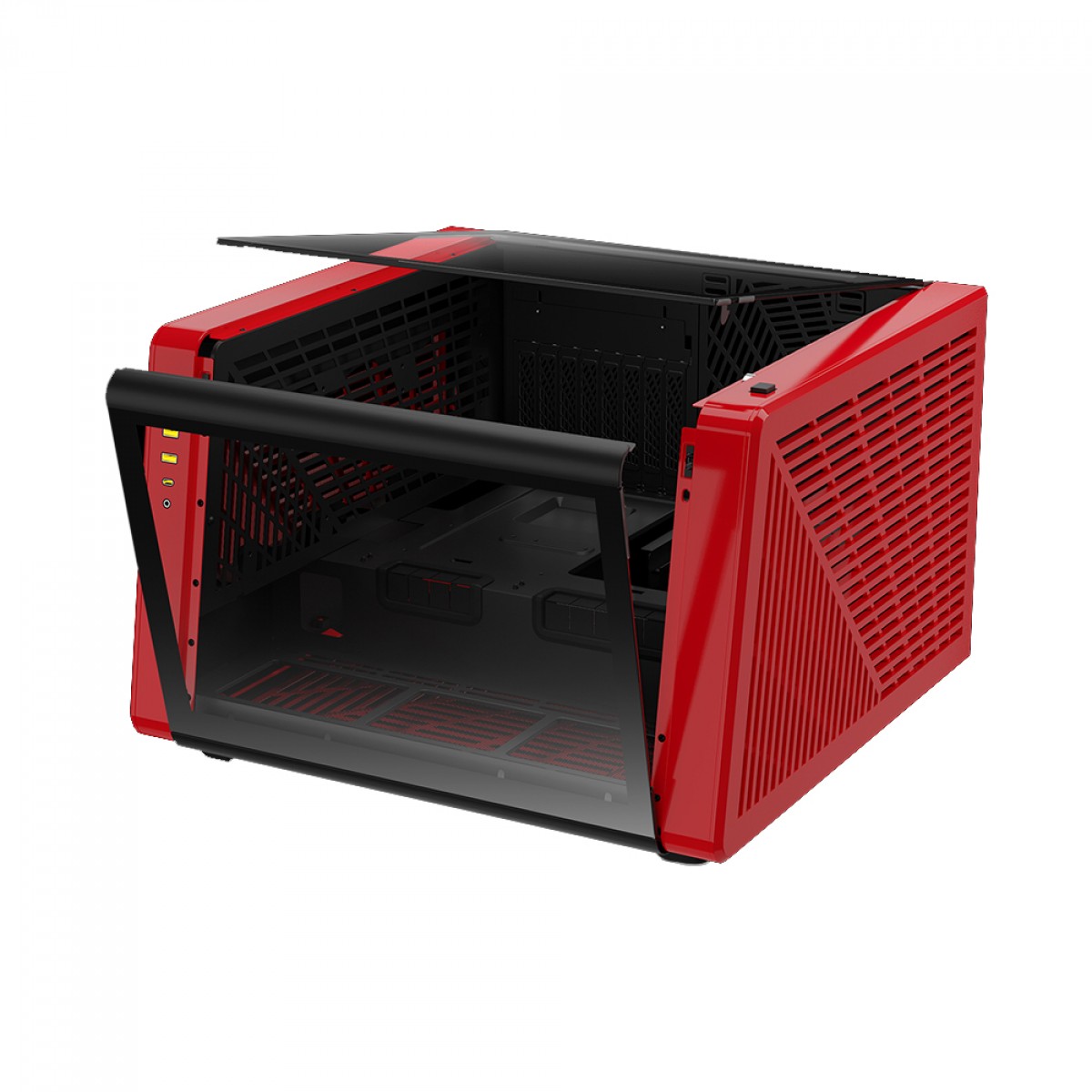 Gabinete Gamer Gamdias NESO P1 BR, Full Tower, Vidro Temperado, ATX, Black/Red, Sem Fonte, Sem Fan