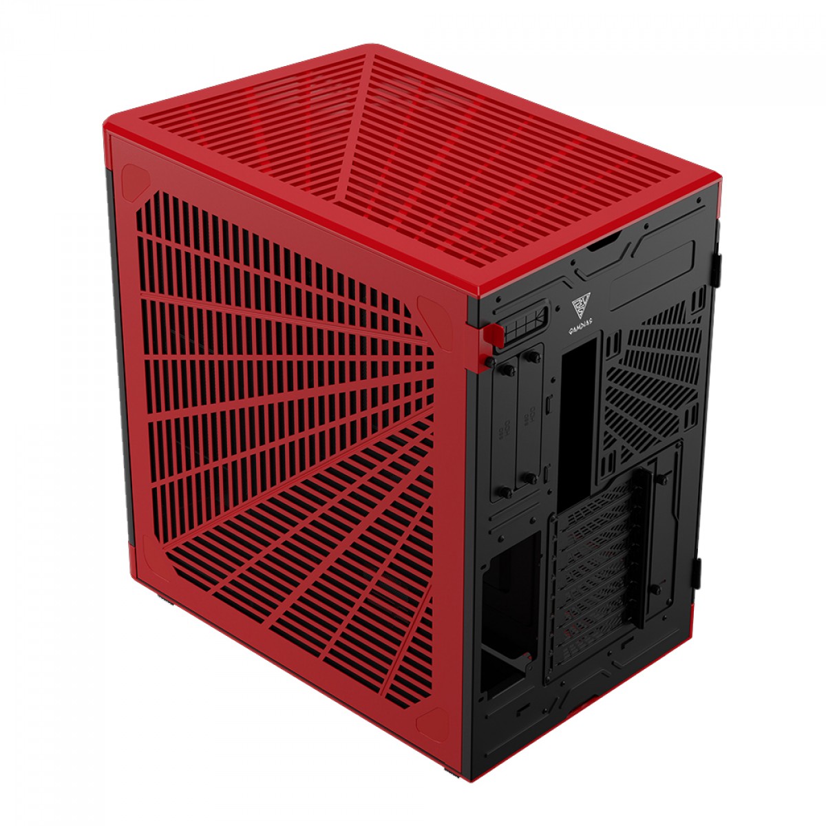 Gabinete Gamer Gamdias NESO P1 BR, Full Tower, Vidro Temperado, ATX, Black/Red, Sem Fonte, Sem Fan
