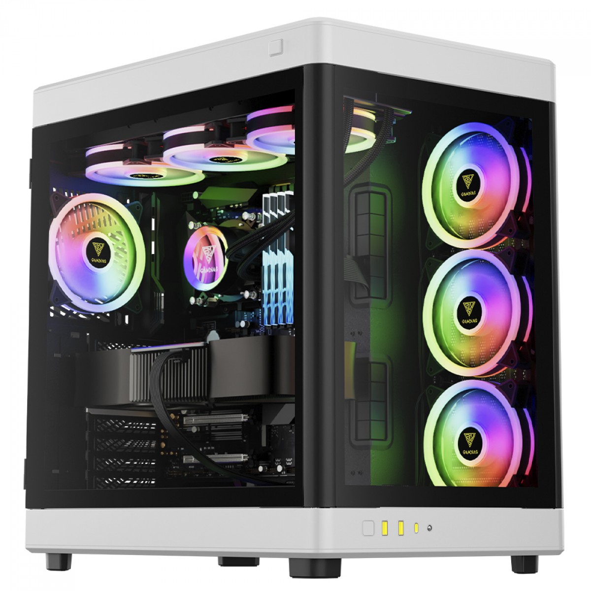 Gabinete Gamer Gamdias NESO P1 BW, Full Tower, Vidro Temperado, ATX, Black/White, Sem Fonte, Sem Fan