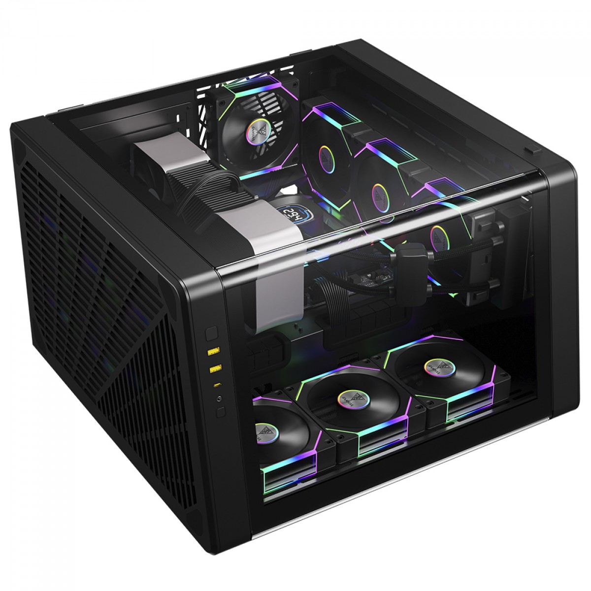 Gabinete Gamer Gamdias NESO P1 Pro B, Full Tower, Vidro Temperado, E-ATX, Sem Fonte, Com 3 Fans, Preto