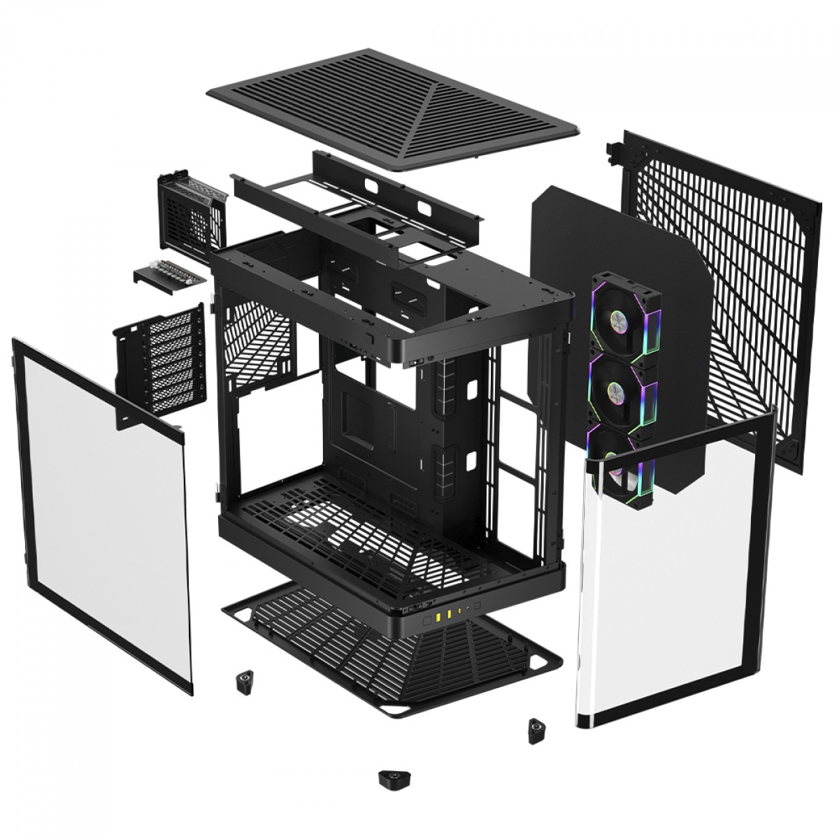 Gabinete Gamer Gamdias NESO P1 Pro B, Full Tower, Vidro Temperado, E-ATX, Sem Fonte, Com 3 Fans, Preto