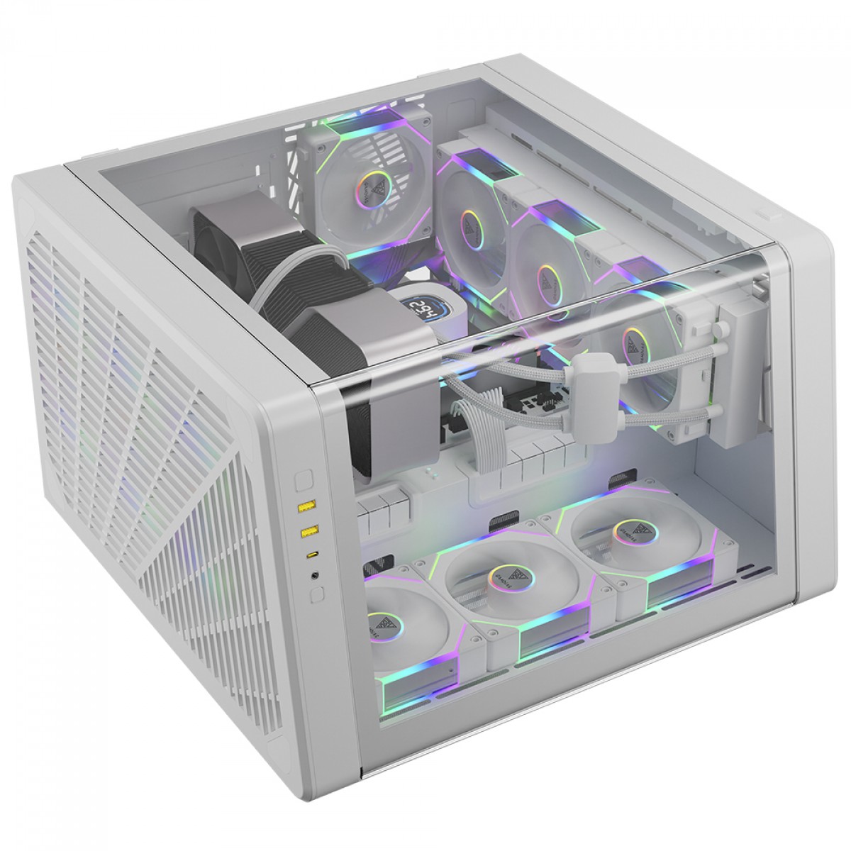 Gabinete Gamer Gamdias NESO P1 Pro WW, Full Tower, Vidro Temperado, E-ATX, Sem Fonte, Com 3 Fans, Branco