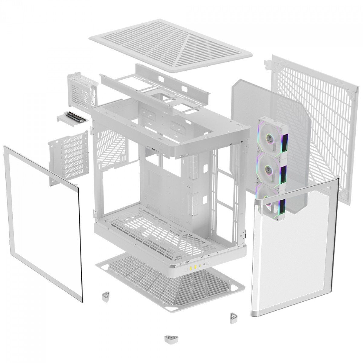 Gabinete Gamer Gamdias NESO P1 Pro WW, Full Tower, Vidro Temperado, E-ATX, Sem Fonte, Com 3 Fans, Branco