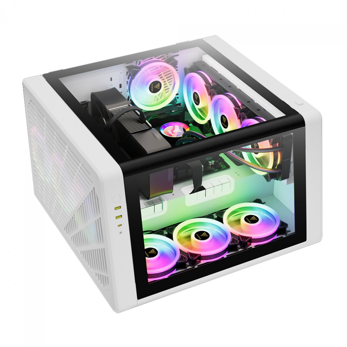 Gabinete Gamer Gamdias NESO P1 W, Full Tower, Vidro Temperado, ATX, White, Sem Fonte, Sem Fan