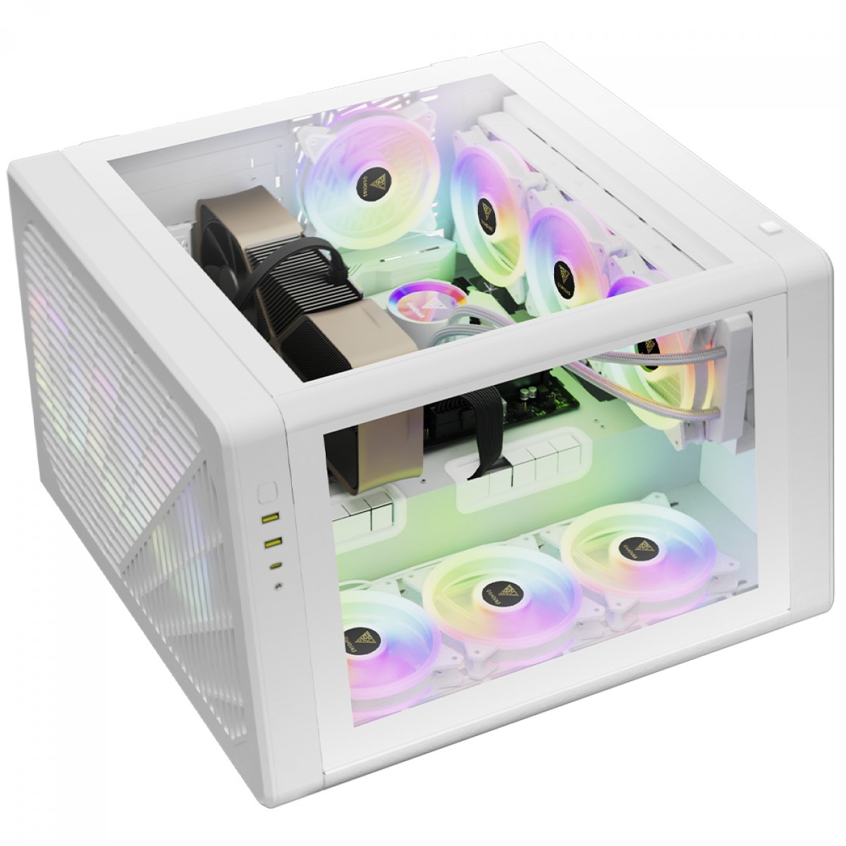 Gabinete Gamer Gamdias NESO P1 WW, Full Tower, Vidro Temperado, ATX, Sem Fonte, Sem Fan, Branco