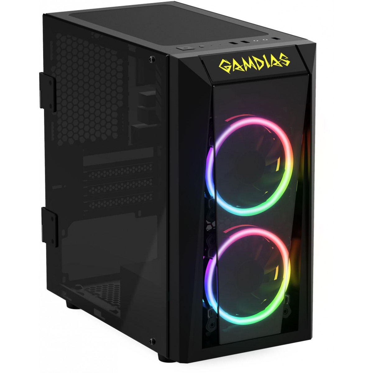 Gabinete Gamer Gamdias, Talos E1, Mini Tower, Vidro Temperado, Black, Sem Fonte, Sem Fan