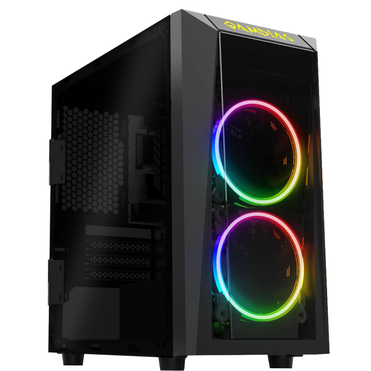 Gabinete Gamer Gamdias, Talos E1, Mini Tower, Vidro Temperado, Black, Sem Fonte, Sem Fan