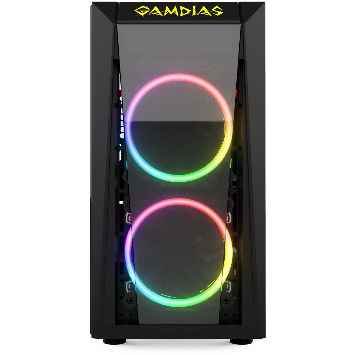Gabinete Gamer Gamdias, Talos E1, Mini Tower, Vidro Temperado, Black, Sem Fonte, Com 2 Fans
