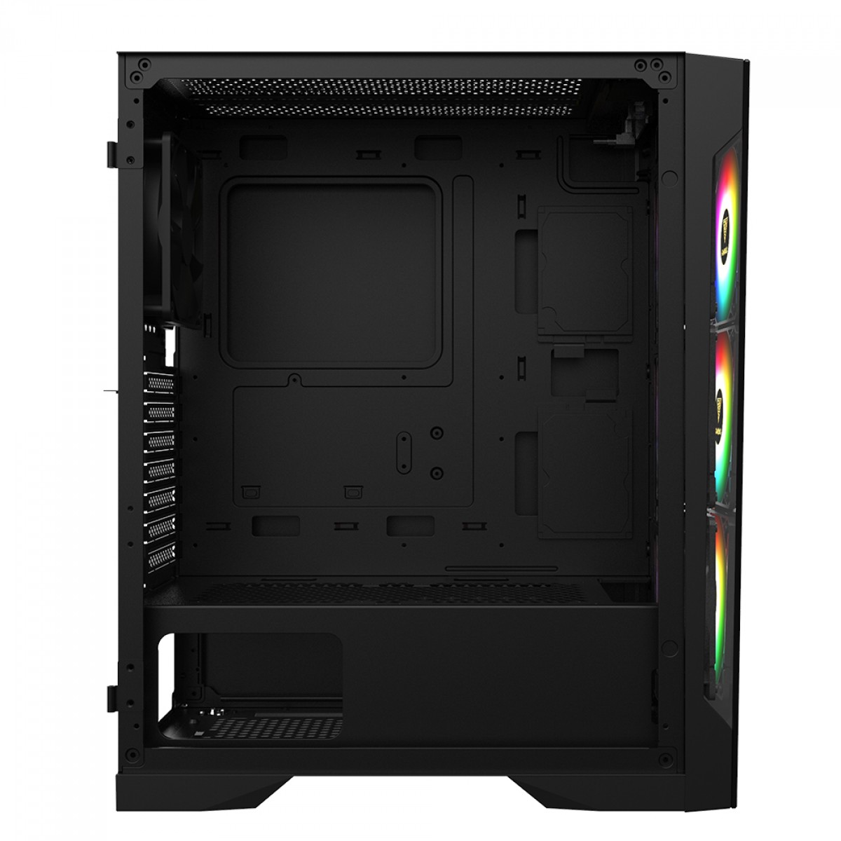 Gabinete Gamer Gamdias, Talos E2 Elite, Mid Tower, Vidro Temperado, Black, Sem Fonte, Com 4 Fans
