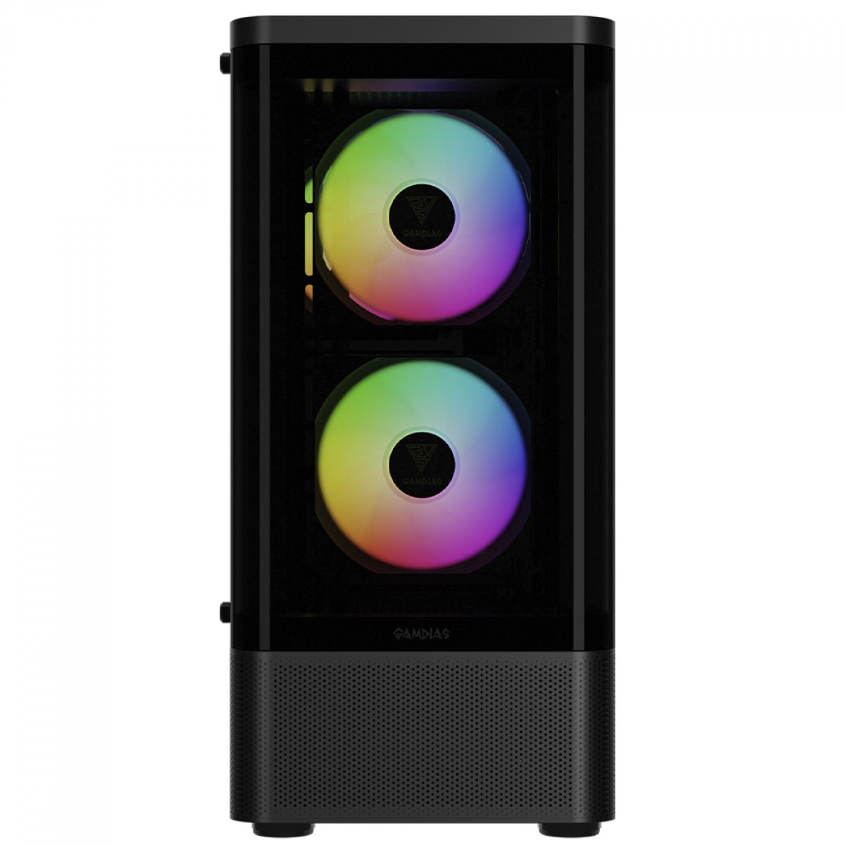 Gabinete Gamer Gamdias Talos E3 CG, Mid Tower, Vidro Temperado, ATX, Com 3 Fans ARGB, Preto