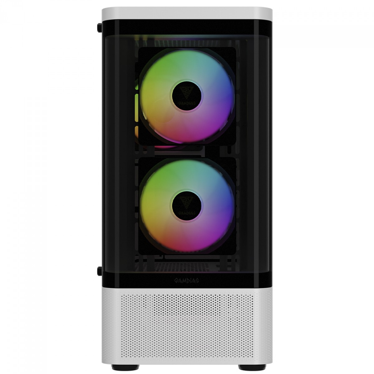 Gabinete Gamer Gamdias Talos E3 CG WH, Mid Tower, Vidro Temperado, ATX, Com 3 Fans ARGB, Branco