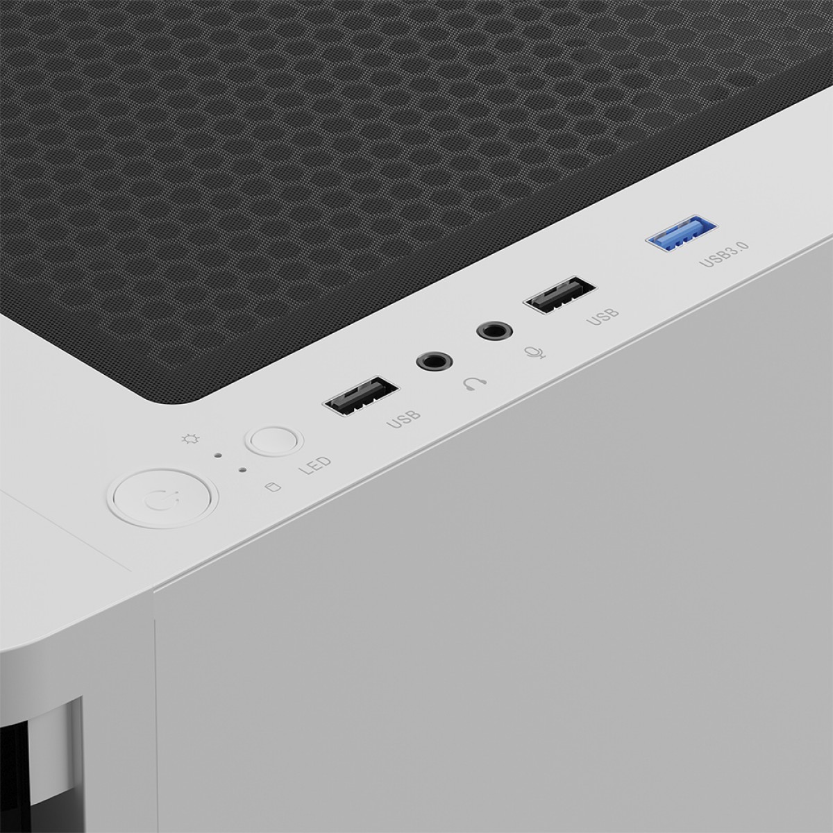 Gabinete Gamer Gamdias Talos E3 CG WH, Mid Tower, Vidro Temperado, ATX, Com 3 Fans ARGB, Branco