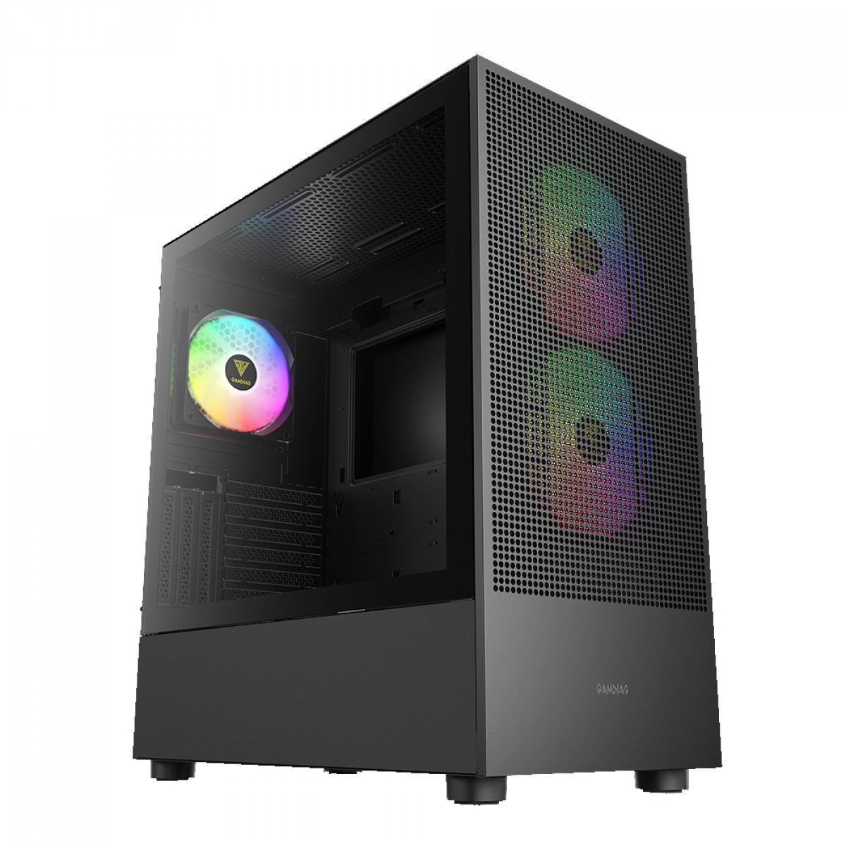 Gabinete Gamer Gamdias Talos E3 Mesh Elite, Vidro Temperado, Mid Tower, Com 3 Fans ARGB, Sem Fonte, Black