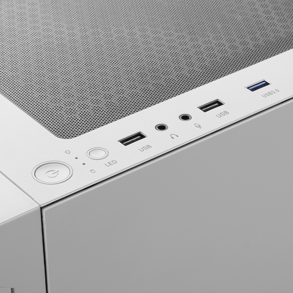 Gabinete Gamer Gamdias Talos E3 Mesh WH, Vidro Temperado, Mid Tower, ATX, Sem Fonte, Com 3 Fans ARGB, Branco