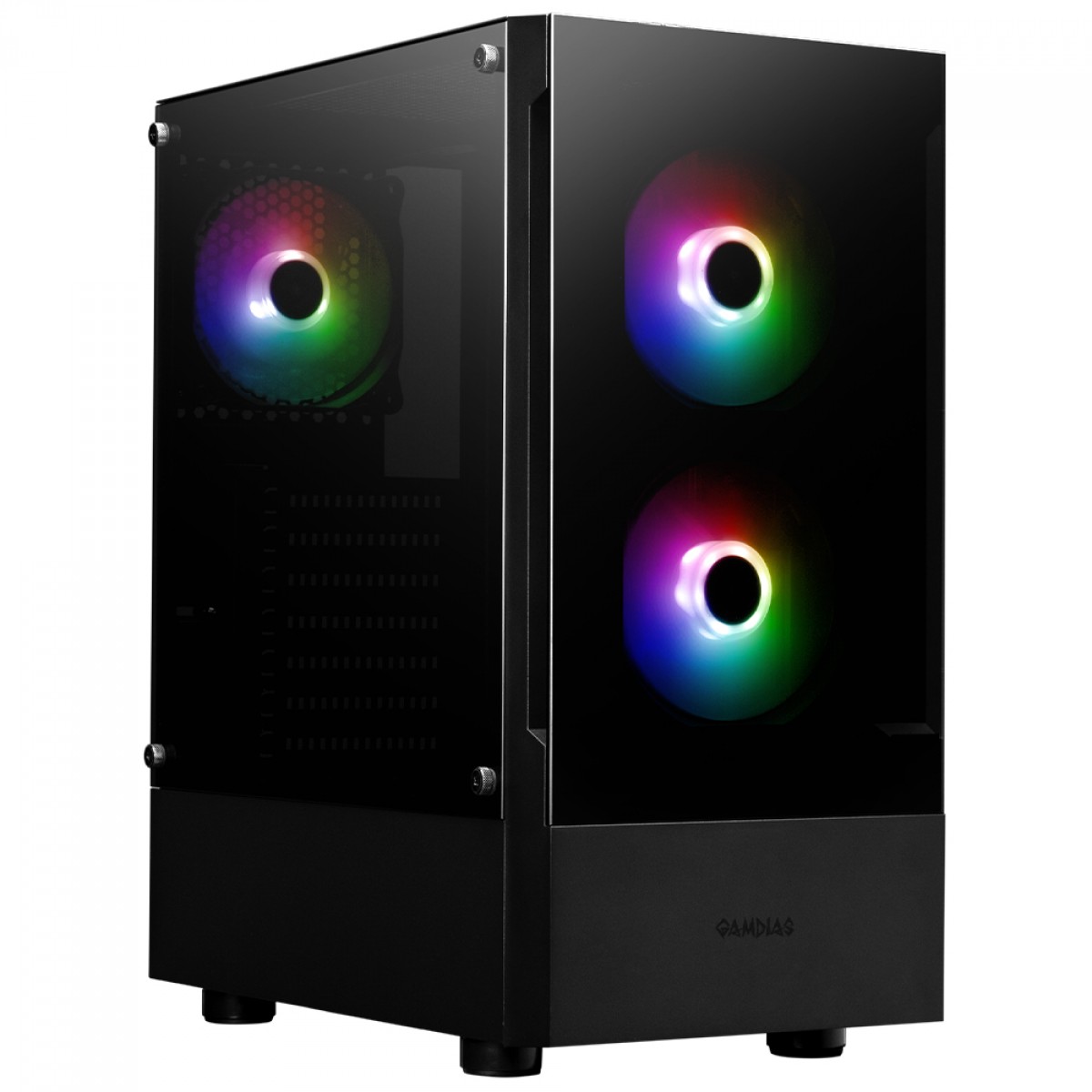 Gabinete Gamer Gamdias Talos E3, Mid Tower, Vidro Temperado, ATX, Com 3 Fans, Preto