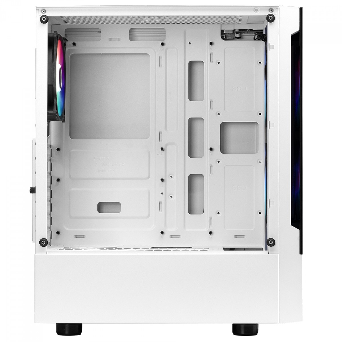 Gabinete Gamer Gamdias Talos E3 WH, Mid Tower, Vidro Temperado, ATX, Com 3 Fans, Branco