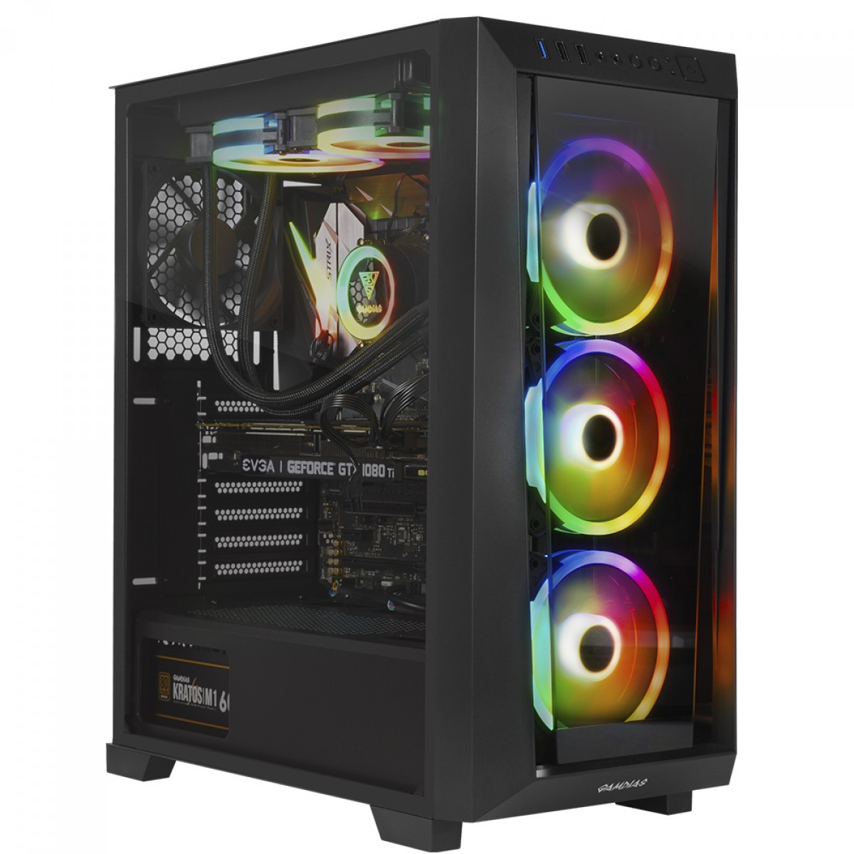 Gabinete Gamer Gamdias Talos M1 Elite, Mid-Tower, Vidro Temperado, Black, Sem fonte, Sem Fan