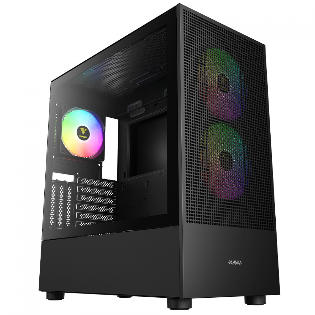 Gabinete Gamer Gamdias Talos M3 Mesh, Vidro Temperado, EATX, Mid Tower, Com 3 Fans ARGB, Sem Fonte, Preto