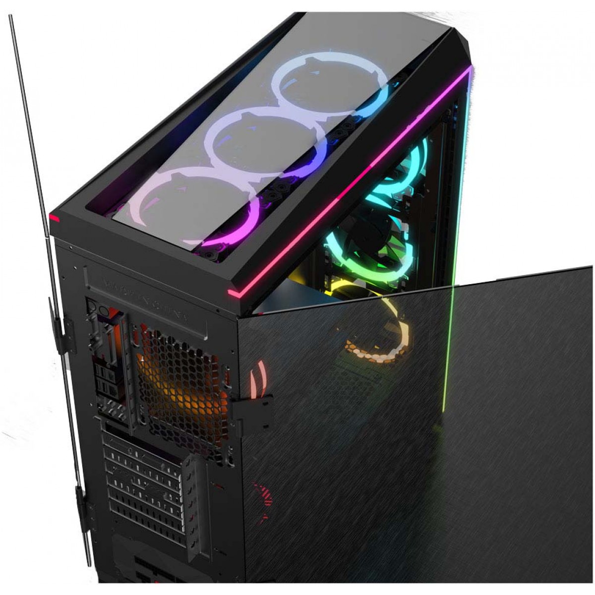Gabinete Gamer Gamdias, Talos P1A ARGB, Mid Tower, Vidro Temperado, Black, Sem Fonte, Com 3 Fans