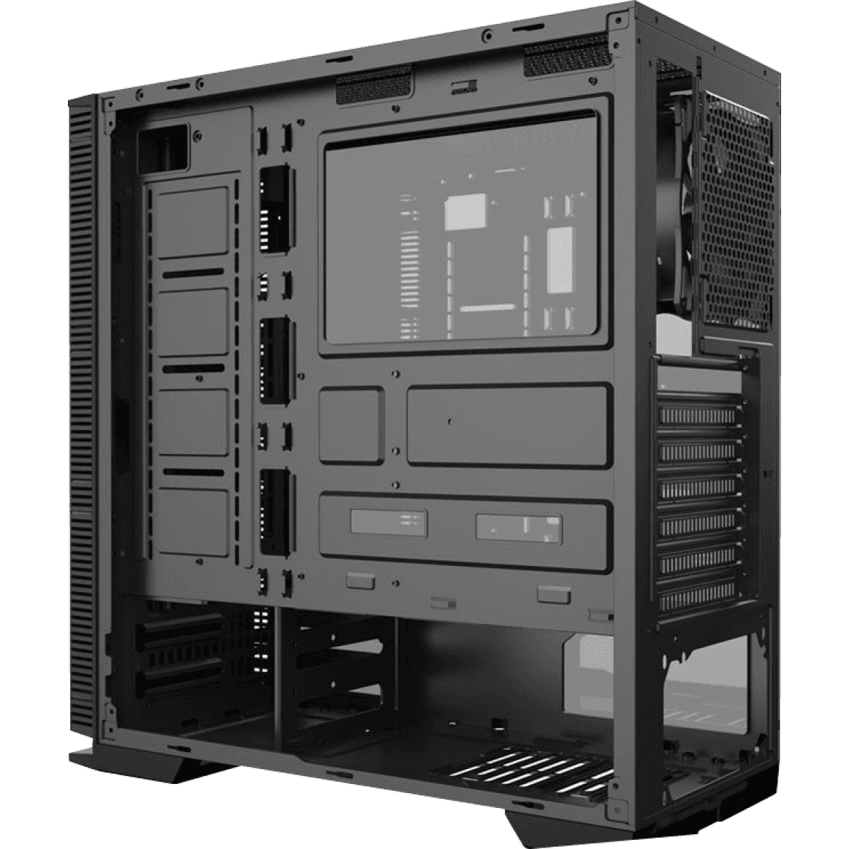 Gabinete Gamer Gamemax Aurora W901, Mid Tower, Com 1 Fans, Vidro Temperado, Black, Sem Fonte