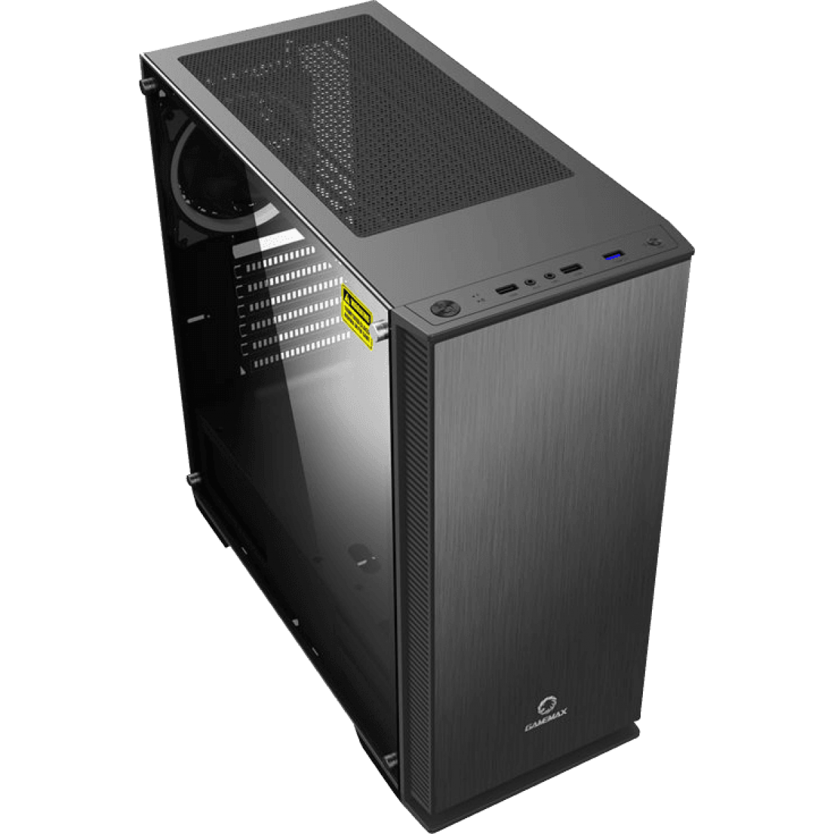 Gabinete Gamer Gamemax Aurora W901, Mid Tower, Com 1 Fans, Vidro Temperado, Black, Sem Fonte