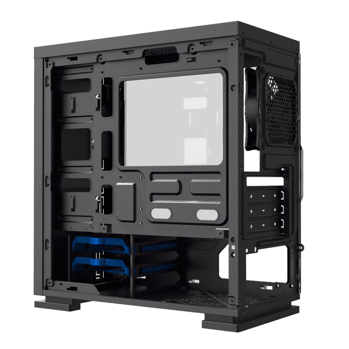 Gabinete Gamer Gamemax Black Expedition, Mid Tower, Black, Sem Fonte, ​​​​​Com 1 Fan Blue, H605
