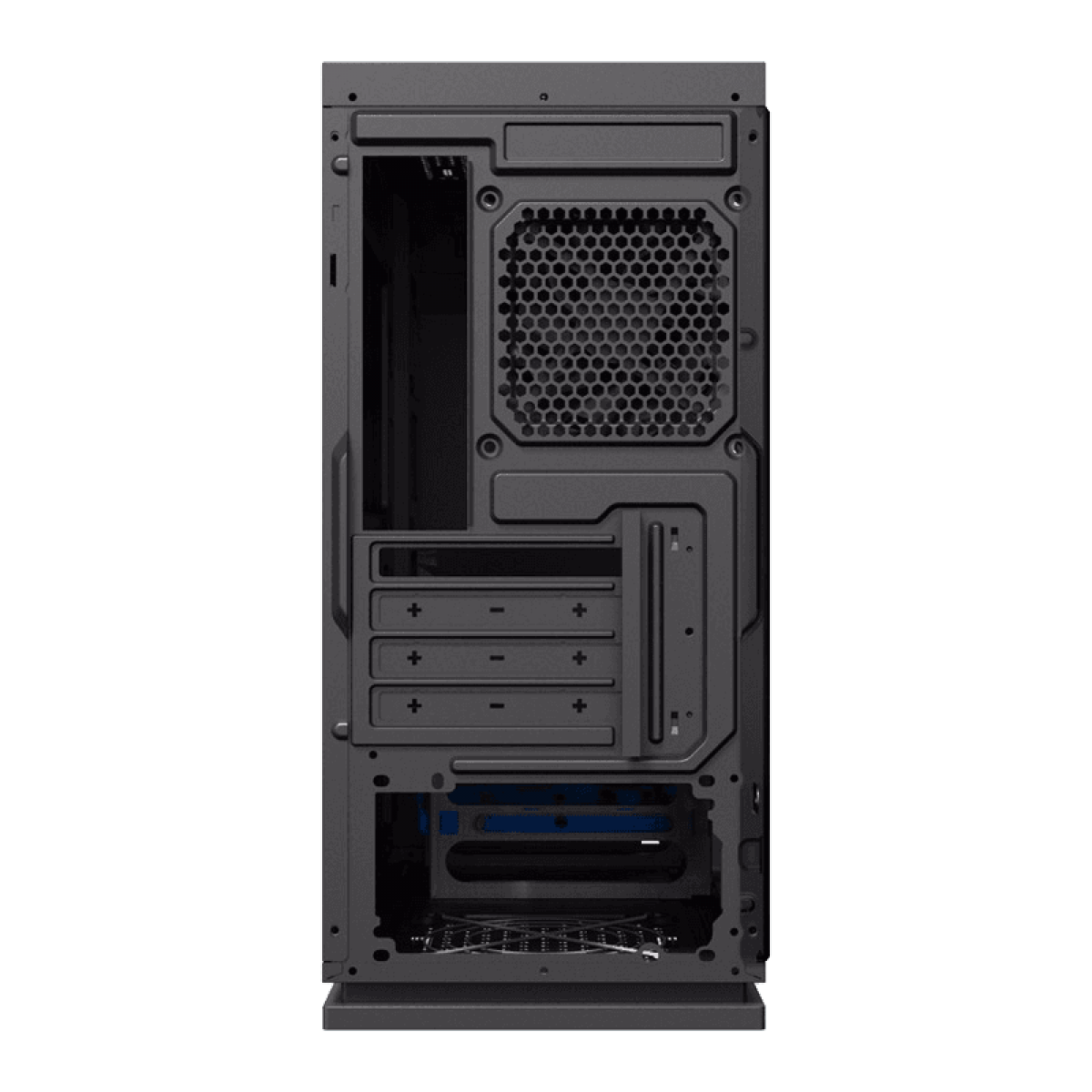 Gabinete Gamer Gamemax Black Expedition, Mid Tower, Black, Sem Fonte, ​​​​​Com 1 Fan Blue, H605