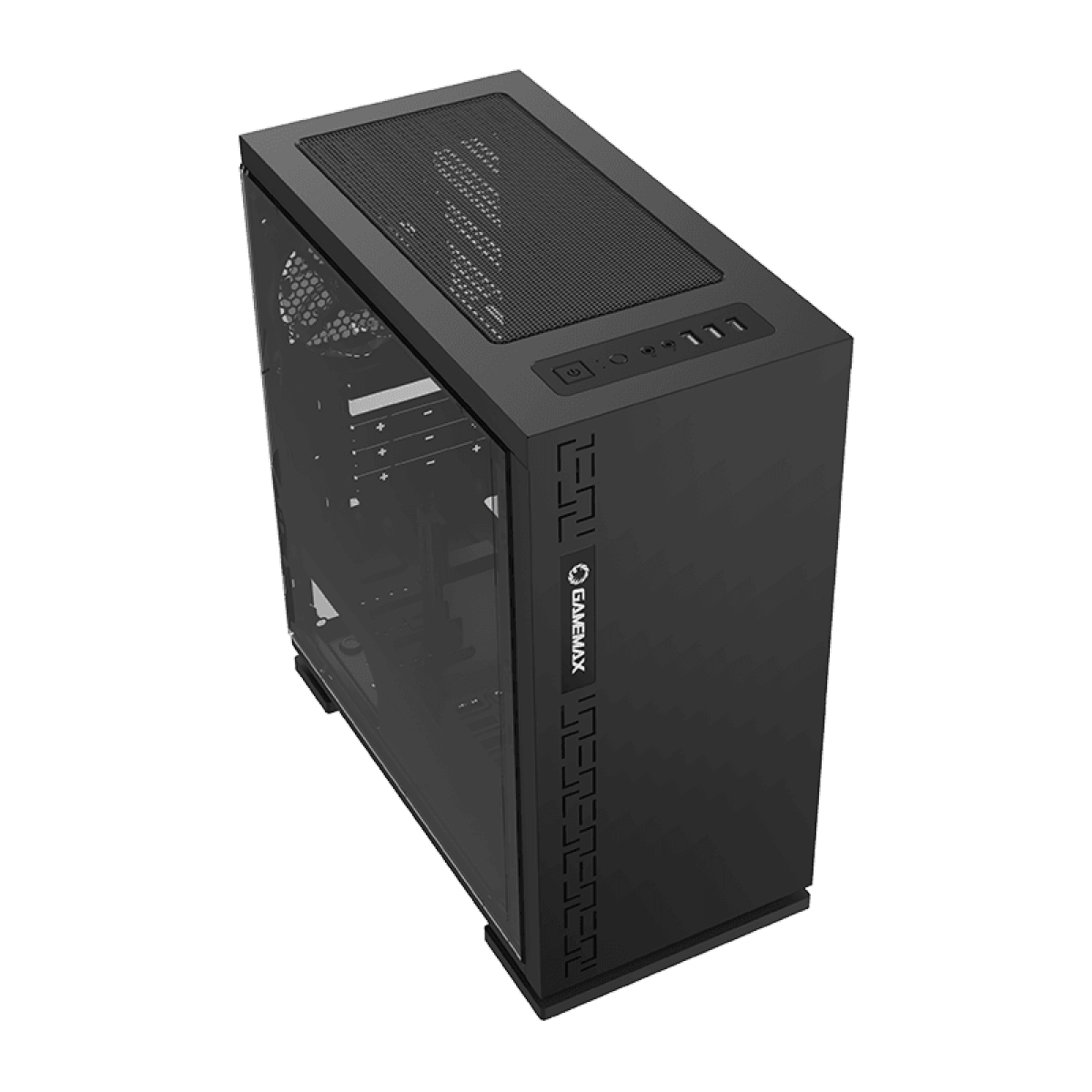 Gabinete Gamer Gamemax Black Expedition, Mid Tower, Black, Sem Fonte, ​​​​​Com 1 Fan Blue, H605