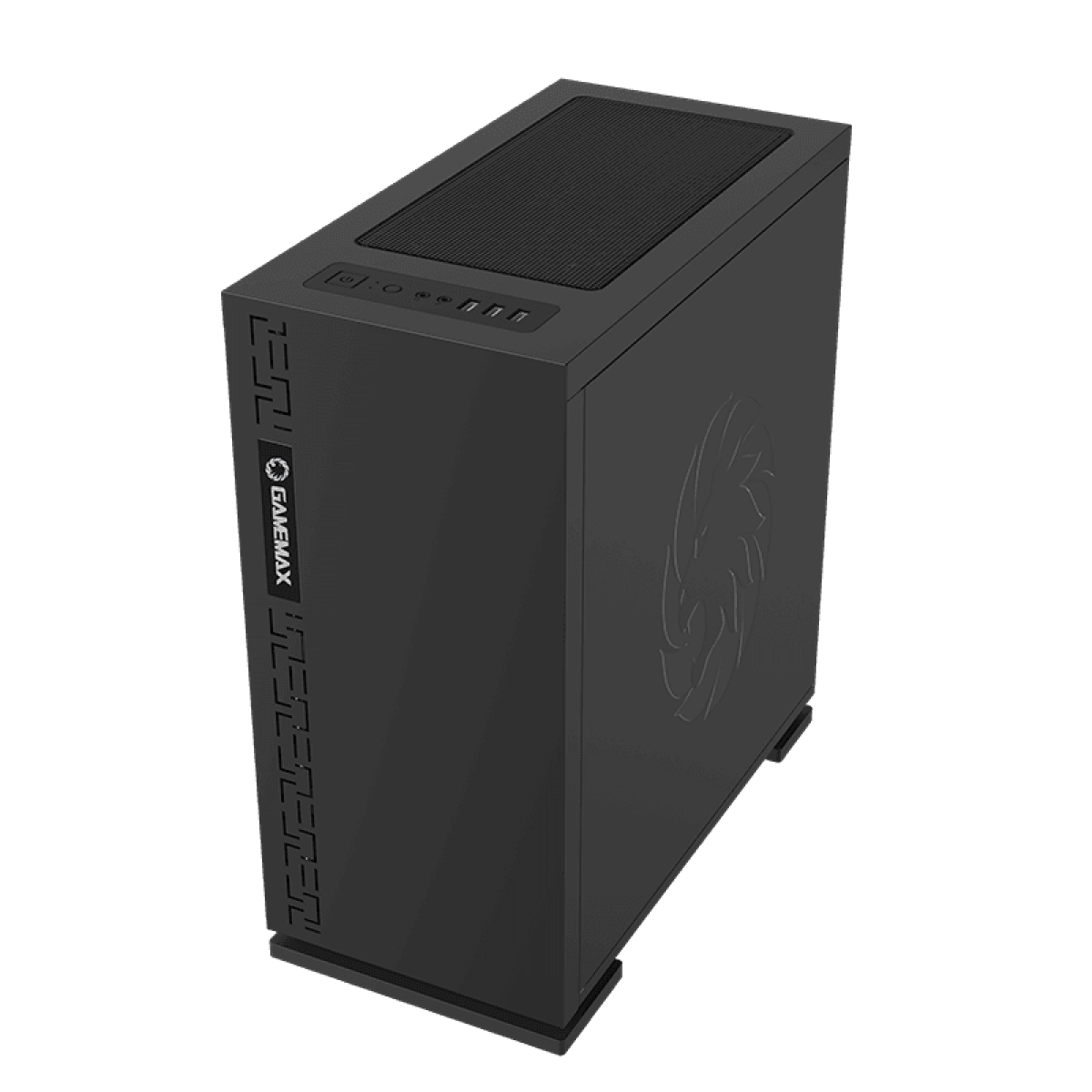 Gabinete Gamer Gamemax Black Expedition, Mid Tower, Black, Sem Fonte, ​​​​​Com 1 Fan Blue, H605