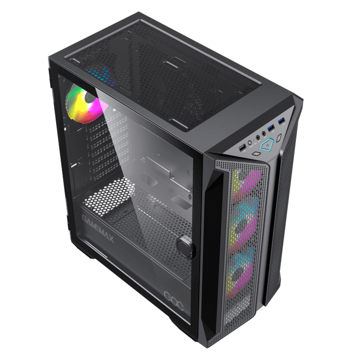 Gabinete Gamer Gamemax Brufen C1 Black, Mid Tower, Com 3 Fans, Vidro Temperado, Sem Fonte