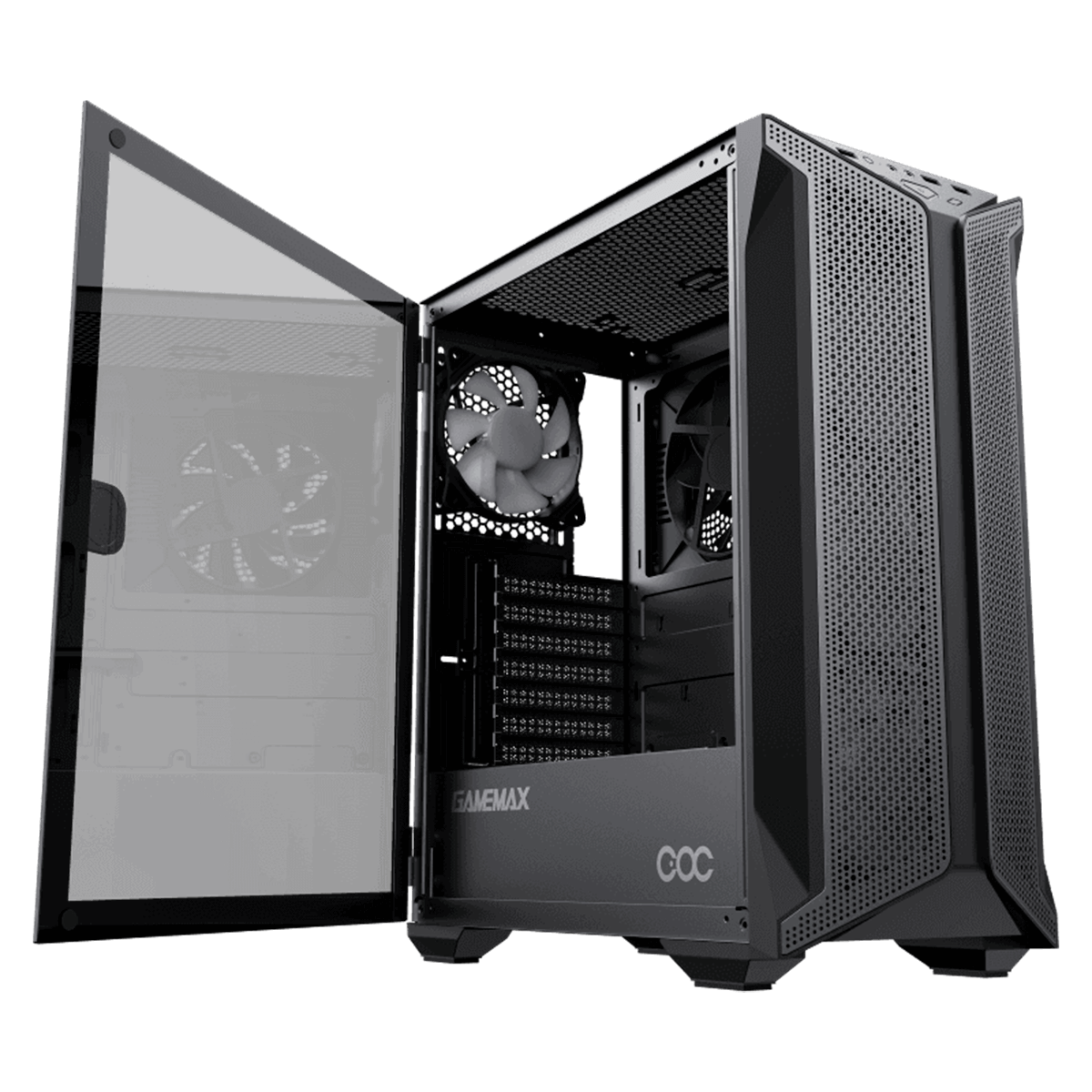 Gabinete Gamer Gamemax Brufen C1 Black, Mid Tower, Com 3 Fans, Vidro Temperado, Sem Fonte