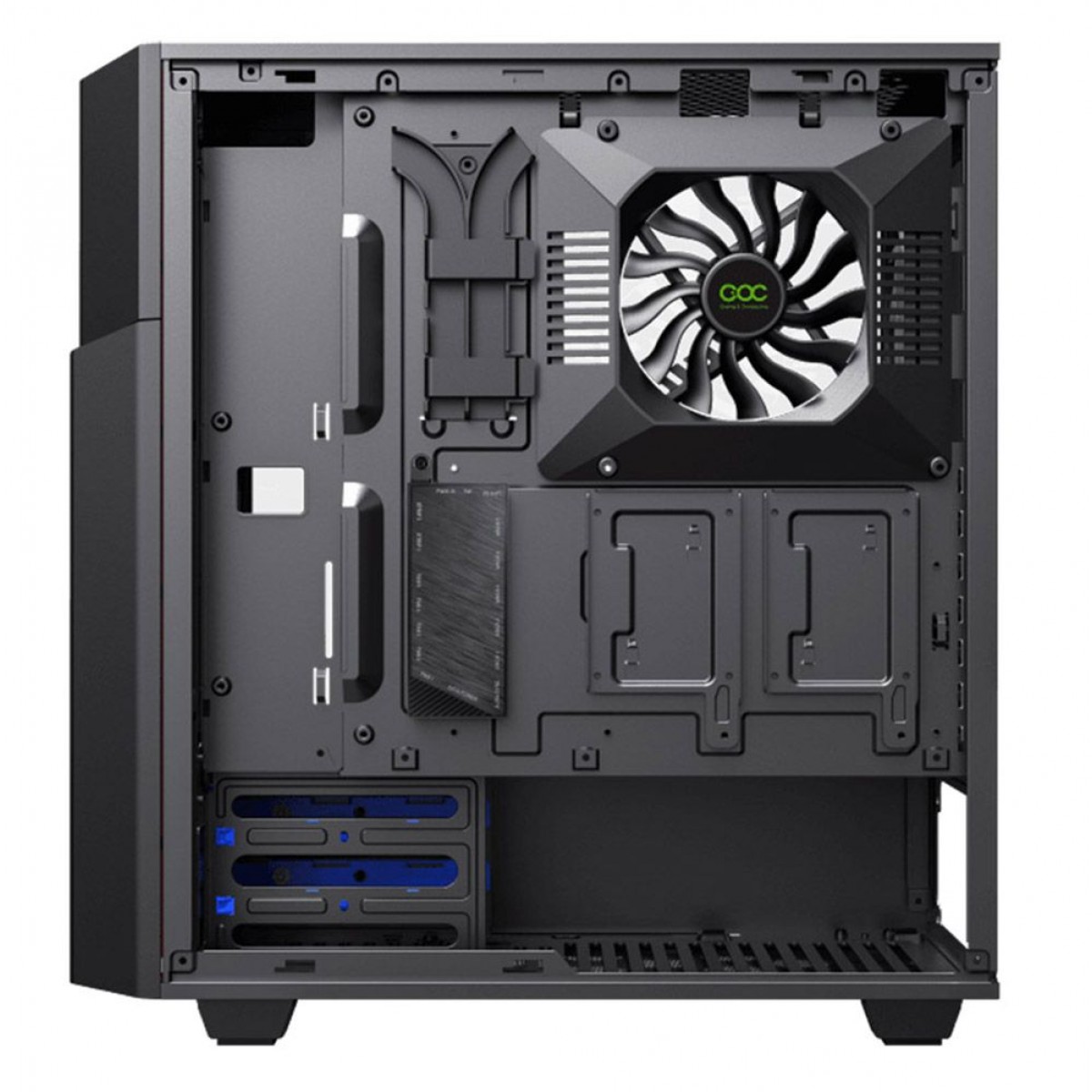 Gabinete Gamer Gamemax Contac, ARGB, Mid Tower, Vidro Temperado, Black/Gray, Sem Fonte, Com 3 Fans, Contac Turbo BG
