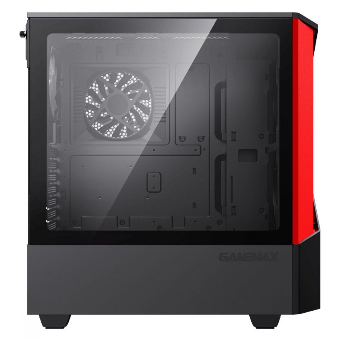 Gabinete Gamer Gamemax Contac, ARGB, Mid Tower, Vidro Temperado, Black/Red, Sem Fonte, Com 3 Fans, Contac Turbo BR