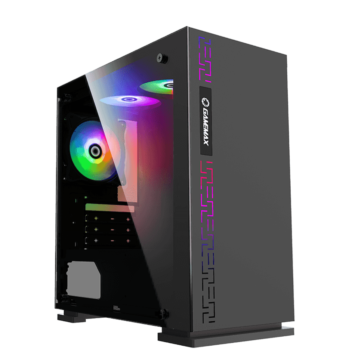 Gabinete Gamer Gamemax Dark Ranger, Mid Tower, ​​​​​​​Vidro temperado, Sem Fonte, Com 1 Fan RGB, Black, H605-TR